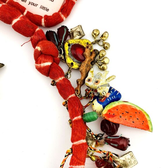 Handcrafted Charm Necklace Loaded with Worldwide Milagros Chachkas with Earrings - Picture 10 of 16